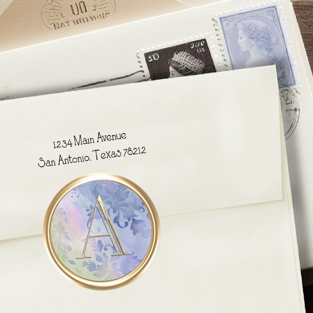 Adesivo Redondo TODAS AS INICIATIVAS Douradas Monograma Aquarela A (Criador carregado)