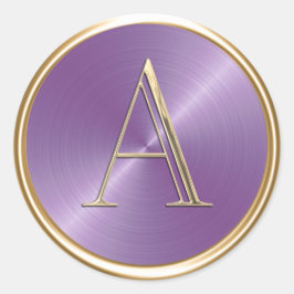 Adesivo Redondo TODAS AS INICIATIVAS Douradas Monograma em Lavanda