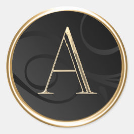 Adesivo Redondo TODAS AS INICIATIVAS Douradas Monograma em Preto