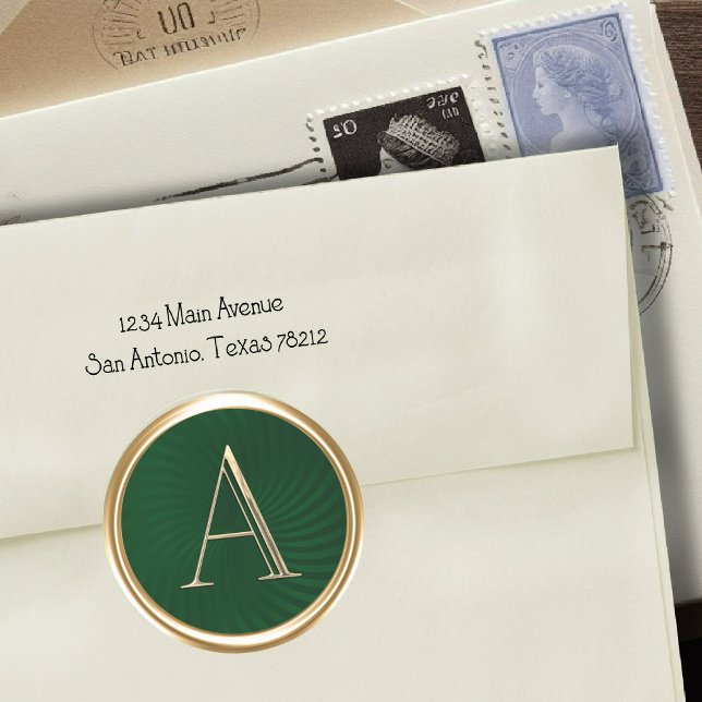 Adesivo Redondo TODAS AS INICIATIVAS Douradas Monograma Emerald Gr (Criador carregado)