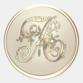 Adesivo Redondo TODAS AS INICIATIVAS Douradas Monograma Inicial