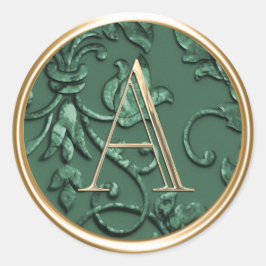 Adesivo Redondo TODAS AS INICIATIVAS Douradas Monograma no Emerald