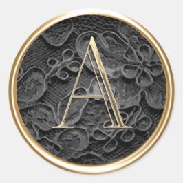 Adesivo Redondo TODAS AS INICIATIVAS Douradas Monograma no Lace Pr