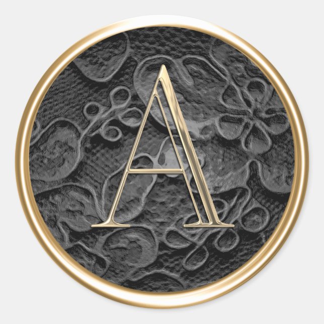 Adesivo Redondo TODAS AS INICIATIVAS Douradas Monograma no Lace Pr (Frente)