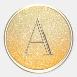 Adesivo Redondo TODAS AS INICIATIVAS Douradas Monograma Ombre Lara