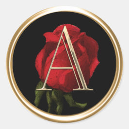 Adesivo Redondo TODAS AS INICIATIVAS Douradas Monograma Rosa verme