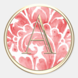 Adesivo Redondo TODAS AS INICIATIVAS Douradas Monogramas - Pluma V