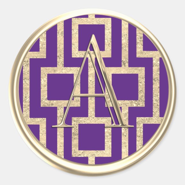 Adesivo Redondo TODAS AS INICIATIVAS Monograma Dourado Design mode (Frente)