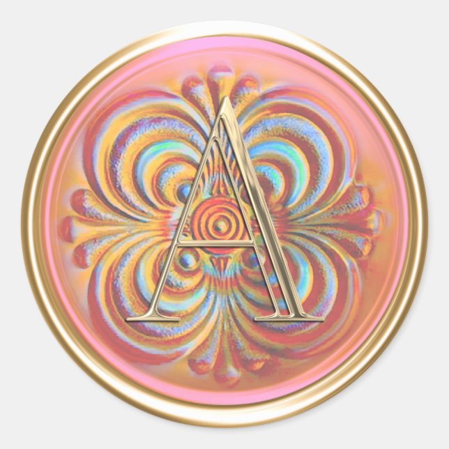 Adesivo Redondo TODAS AS INICIATIVAS Monograma Primeiro Laranja Co (Frente)