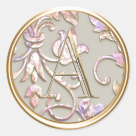 Adesivo Redondo TODAS AS INICIATIVAS Monograma Púrpura Rosa Pêsseg