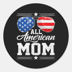 Adesivo Redondo Todas as Mães Americanas Sungles do Dia das Mães d