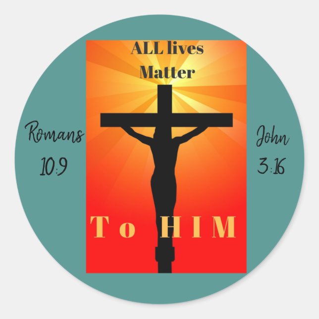 Adesivo Redondo Todas as Vidas são importantes para ele (Frente)