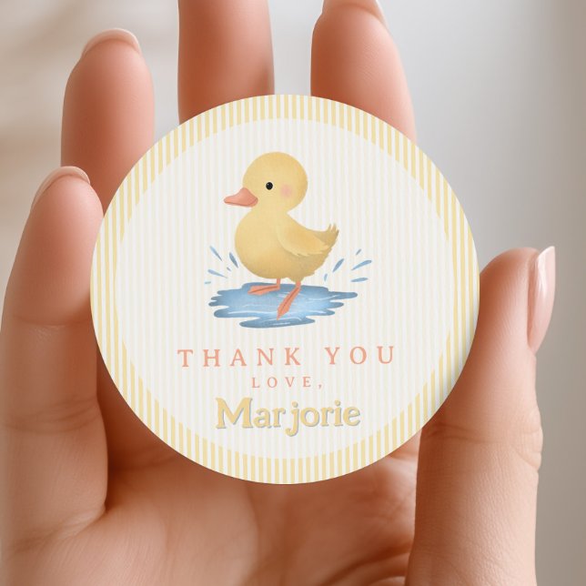 Adesivo Redondo Toddlers Cute Pastel Farm Duck Birthday Favor (Criador carregado)