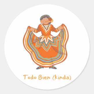 Adesivo Redondo Todo Bien (tipo) Brincando de Patrimônio Hispânico