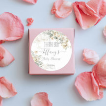 Todo chá de fraldas branco prateado favor floral