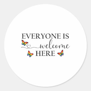 Adesivo Redondo Todo Mundo É Bem-Vindo, Orgulho Gay Todo Mundo Est