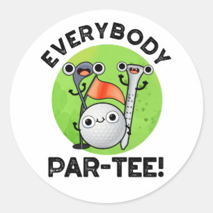Adesivo Redondo Todo mundo Par-tee Golf Bonito