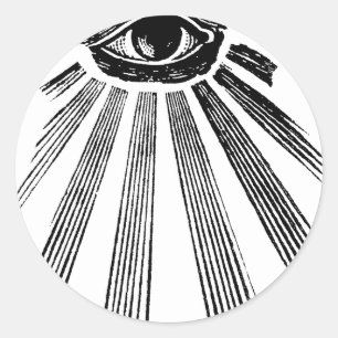 Adesivo Redondo Todo o ordem mundial novo de vista de Illuminati