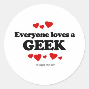Adesivo Redondo Todos ama um t-shirt do geek