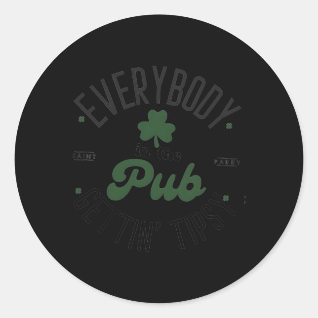 Adesivo Redondo Todos Na Pub Pegando A Rua Do Patrick. (Frente)