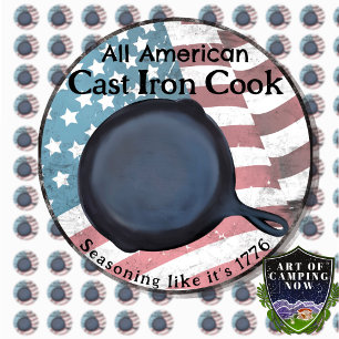 Adesivo Redondo Todos os americanos Cast Iron Cook