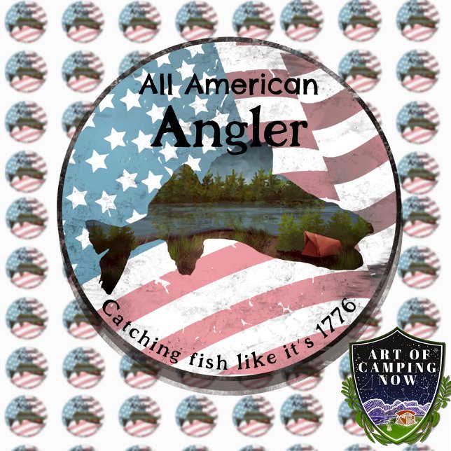 Adesivo Redondo Todos os Anglers Americanos (Criador carregado)