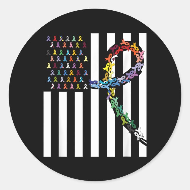 Adesivo Redondo Todos os Canceres são importantes Sensibilização d (Frente)