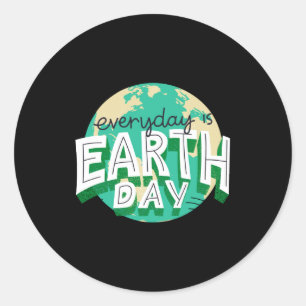 Adesivo Redondo Todos os Dias São Dia da Terra Camiseta Planeta Na