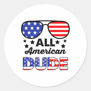 Adesivo Redondo Todos Os Homens Americanos 4 De Julho Patrióticos