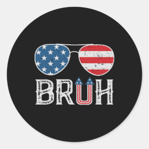 Adesivo Redondo Todos Os Homens Patrióticos do Bruh 4 De Julho