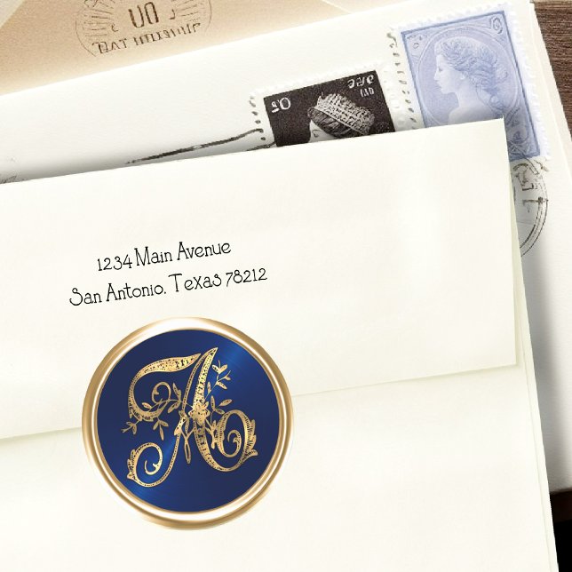 Adesivo Redondo TODOS OS INICIAIS Dourados Monograma Marinho Inici (Criador carregado)