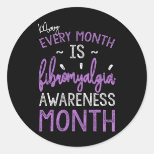 Adesivo Redondo Todos Os Meses A Fibromialgia É Conscienciosa Mês