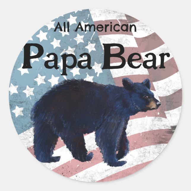 Adesivo Redondo Todos os Papas Ursos Americanos (Frente)