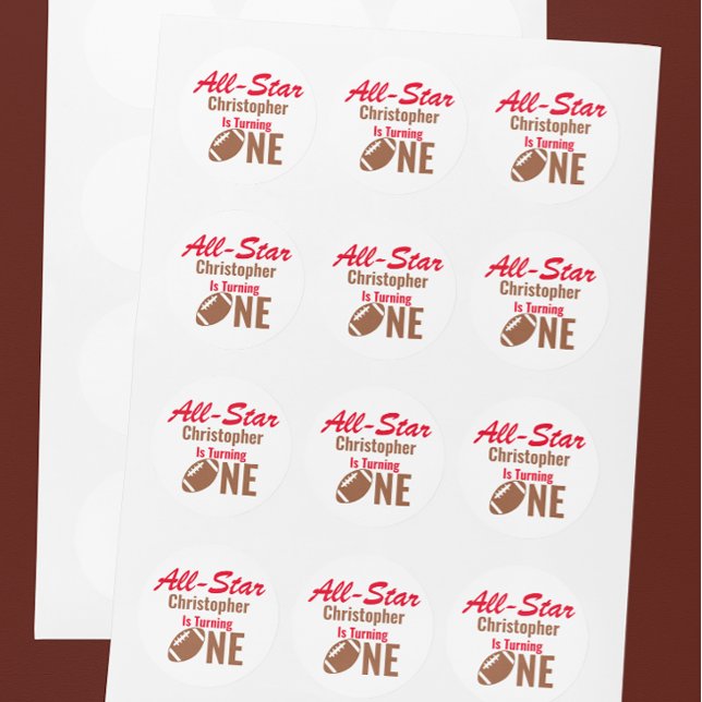 Adesivo Redondo Todos os primeiros aniversarios de futebol (Criador carregado)