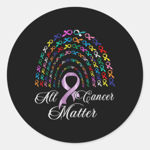 Adesivo Redondo Todos os problemas de conscientização do Cancer di