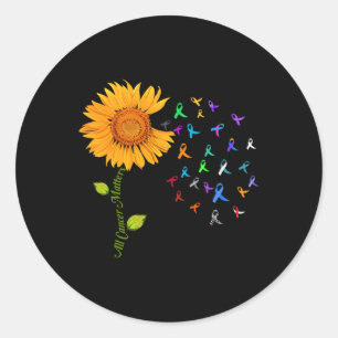 Adesivo Redondo Todos os problemas dos Canceres Sunflower World Ca
