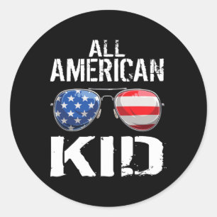 Adesivo Redondo Todos Os Rapazes Americanos 4 De Julho Meninos Pat