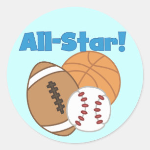 Adesivo Redondo Todos os Star Sports Stickers
