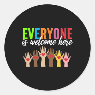 Adesivo Redondo Todos São Bem-Vindo Aqui Professor Idaho 20