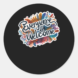 Adesivo Redondo Todos são bem-vindos.