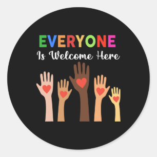 Adesivo Redondo Todos São Bem-Vindos Aqui Professor 1
