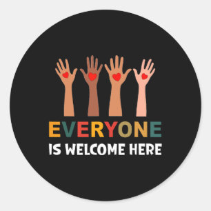 Adesivo Redondo Todos São Bem-Vindos Aqui Professor De Idaho 55