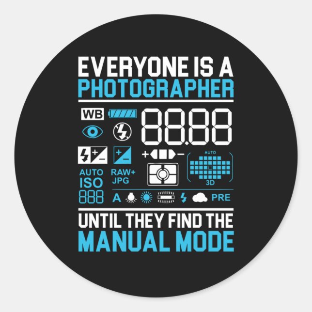 Adesivo Redondo Todos São Lentes De Câmera Fotográfica (Frente)