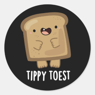 Adesivo Redondo Toer Ditpy Engraçado Toque Ditpy Toast Pun Dardo B