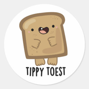 Adesivo Redondo Toest Engraçado Ditpy Toast Pun