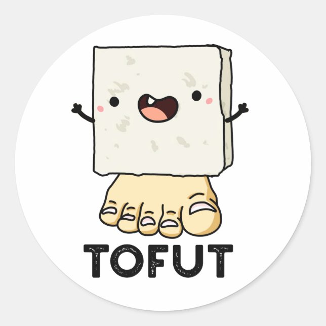 Adesivo Redondo Tofut Funny Tofu Pun (Frente)