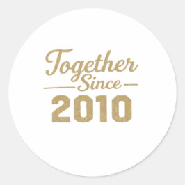 Adesivo Redondo Together Since 2010 Anniversary Sticker 