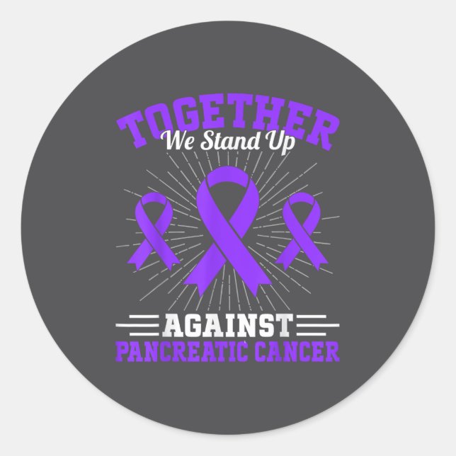 Adesivo Redondo Together We Stand Up Against Pancreatic Cancer Mot (Frente)