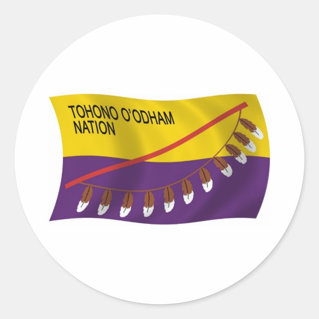 Adesivo Redondo Tohono O'odham Nation Flag Sticker (Frente)