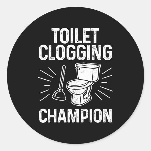 Adesivo Redondo Toilet Clogging Chamon Funny Graphic Toilet Cloggi (Frente)